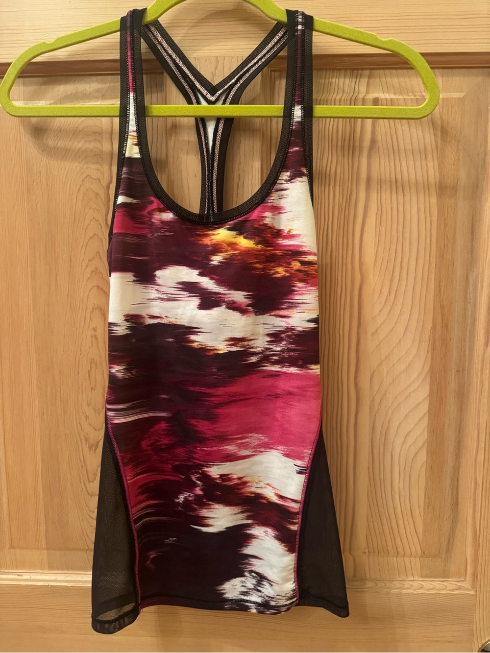 lululemon athletica Pink Multi-Print Racerback Tank with Mesh